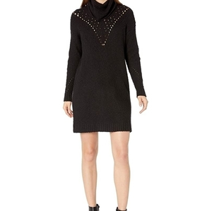 Kensie Black Long Sleeve Sweater Dress - Small